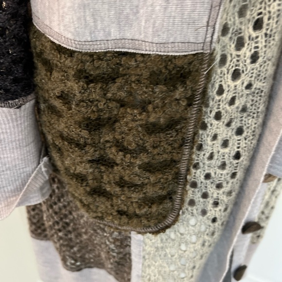 Byron Lars Beauty Mark Patchwork Sweater With Removable Faux Fur Collar - Picture 8 of 14